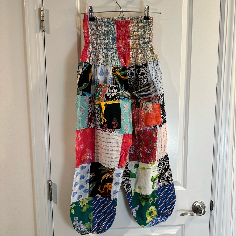 Ashley Taylor Boho Patchwork Harem Pants With Ela… - image 2